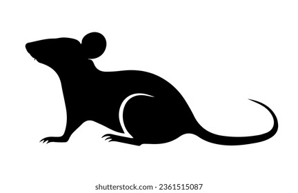 Simple black silhouette of a rat. Logo, icon