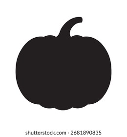Silueta negra simple de una calabaza madura para halloween