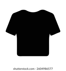 Simple black silhouette of a short-sleeved t-shirt