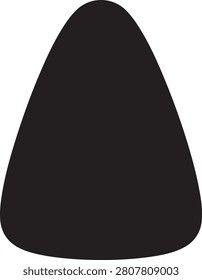 Simple black silhouette of a single piece of candy corn, isolated on a white background, for traditional halloween, seasonal holiday decorations