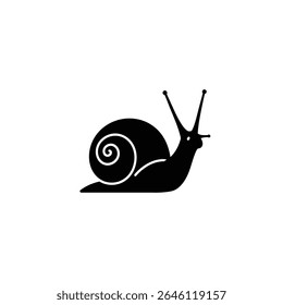 Simples silhueta preto design ícone de caracol.