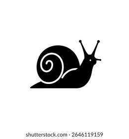 Simple black silhouette snail icon design.