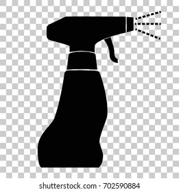 Simple Black Silhouette of Spray Bottle, at Transparent Effect Background