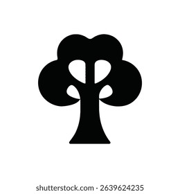 Simple black silhouette tree icon graphic design element