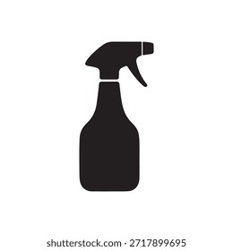 Einfache schwarze Silhouette einer Abzugssprühflasche für Reinigungs- oder Desinfektionslösungen