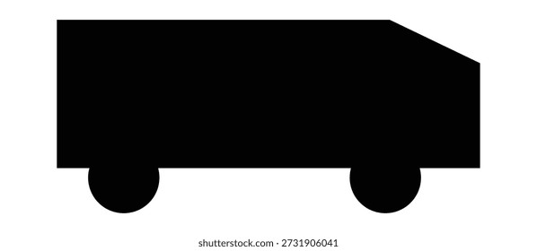 Una simple silueta negra de una furgoneta.