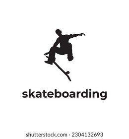 diseño de vector de silueta de patinaje negro simple