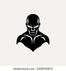 simple black skeleton muscle fit logo vector illustration template design