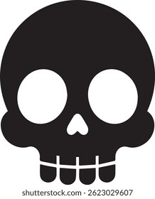 Simple Black Skull Graphic Illustration

