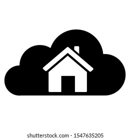 Simple black smart home symbol isolated on white