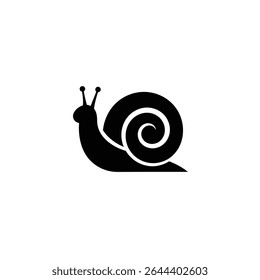 Simples ícone de caracol preto ilustração de design.