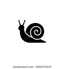 Simple black snail icon design illustration.