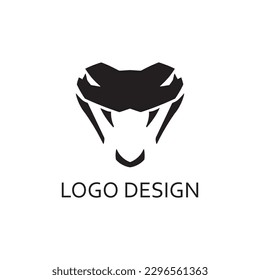 simple black snake head for logo company design