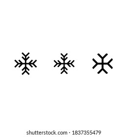 Sencillo copo de nieve negro con esquinas redondeadas. Icono del vector.