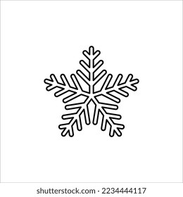 Simple black snowflake with rounded corners. Vector icon on white background