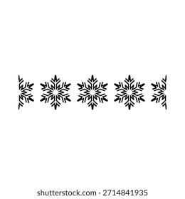 Simples preto floco de neve arte linha, ideal para temas de inverno e projetos sazonais.