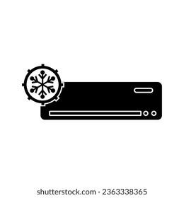 Simple black snowflakes on AC on white background. Vector icon.
