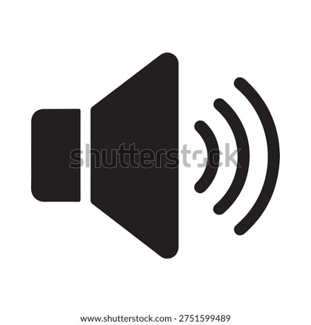 Simple black speaker icon with sound waves emanating from the device