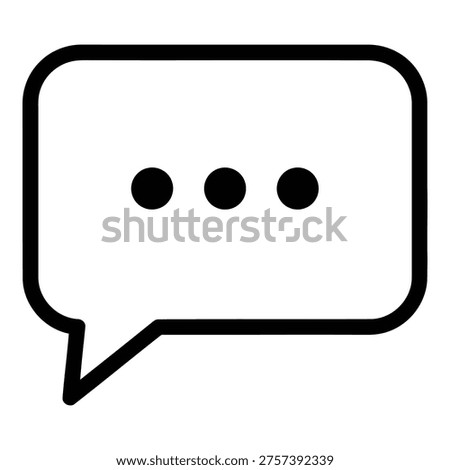 Simple black speech bubble with dots