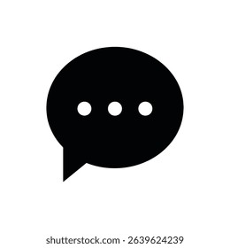 Simple black speech bubble icon communication message