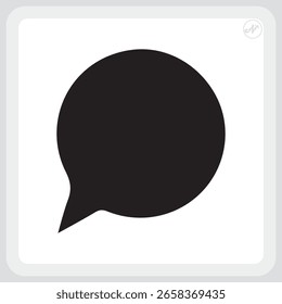Simple Black Speech Bubble Icon Against White Background