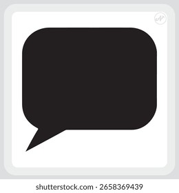 Icono negro simple de la burbuja del discurso contra el fondo blanco