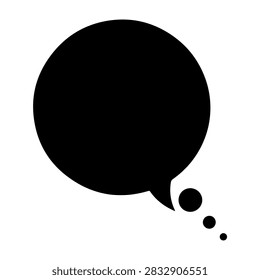 Simple black speech bubble icon representing communication, conversation, dialogue, chat, message, talk, speech, discussion, communication tool, dialogue box.