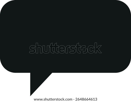 Simple black speech bubble icon on a white background	
