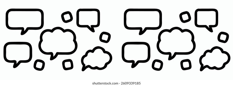 Simple black speech bubbles graphic for social media or web design