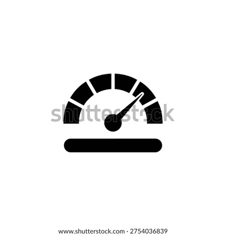Simple black speedometer icon displaying moderate speed on white background