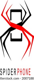 logotipo simple de araña negra sobre fondo blanco