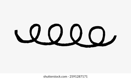 Simple black spiral line on a white background. Spiral design, spiral pattern, spiral shape.