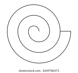 Simple black spiral outline icon on white background. Clipart image isolated on background.