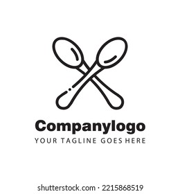 simple black spoon for logo company design