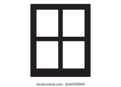 A simple black square divided into four smaller squares
