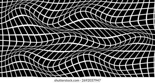design de padrão de onda de linha de grade quadrada preta simples para plano de fundo de cartaz de banner.