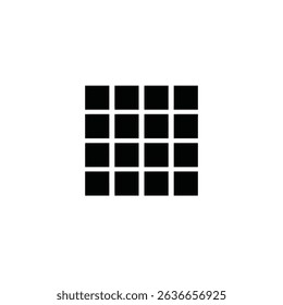 Simple black square grid pattern design element.