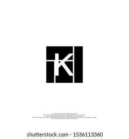 simple black square K logotype isolated on white background vector illustration design concept.