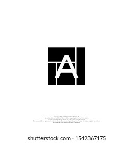 simple black square A logotype isolated on white background vector illustration design concept.