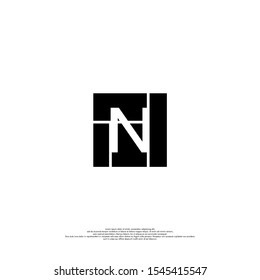 simple black square N logotype isolated on white background vector illustration design concept.