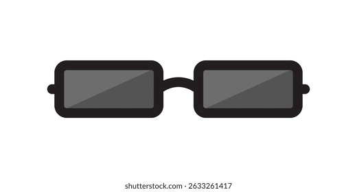 Simples preto quadrado óculos de sol ícone design gráfico vetor ilustração