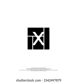 simple black square X logotype isolated on white background vector illustration design concept.