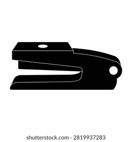 Simple black stapler isolated on white background, office supply