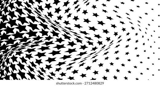 Patrón de onda de semitono de estrella negra simple para fondo de póster de Anuncio.