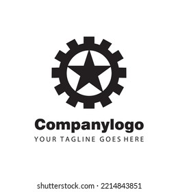 simple black star wheel for logo company design