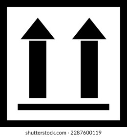 Simple black sticker design of “This way up”