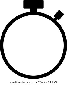 Simple black stopwatch icon frame