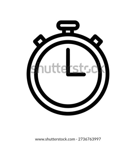 Simple black stopwatch icon on white background, symbolizing time and urgency