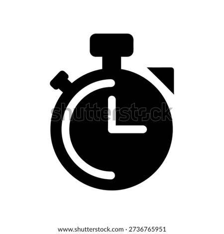 Simple black stopwatch icon on white background, symbolizing time and urgency.