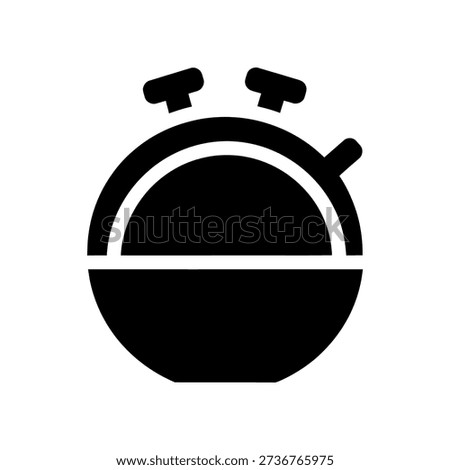Simple black stopwatch icon on a white background, symbolizing time and urgency